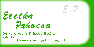 etelka pahocsa business card